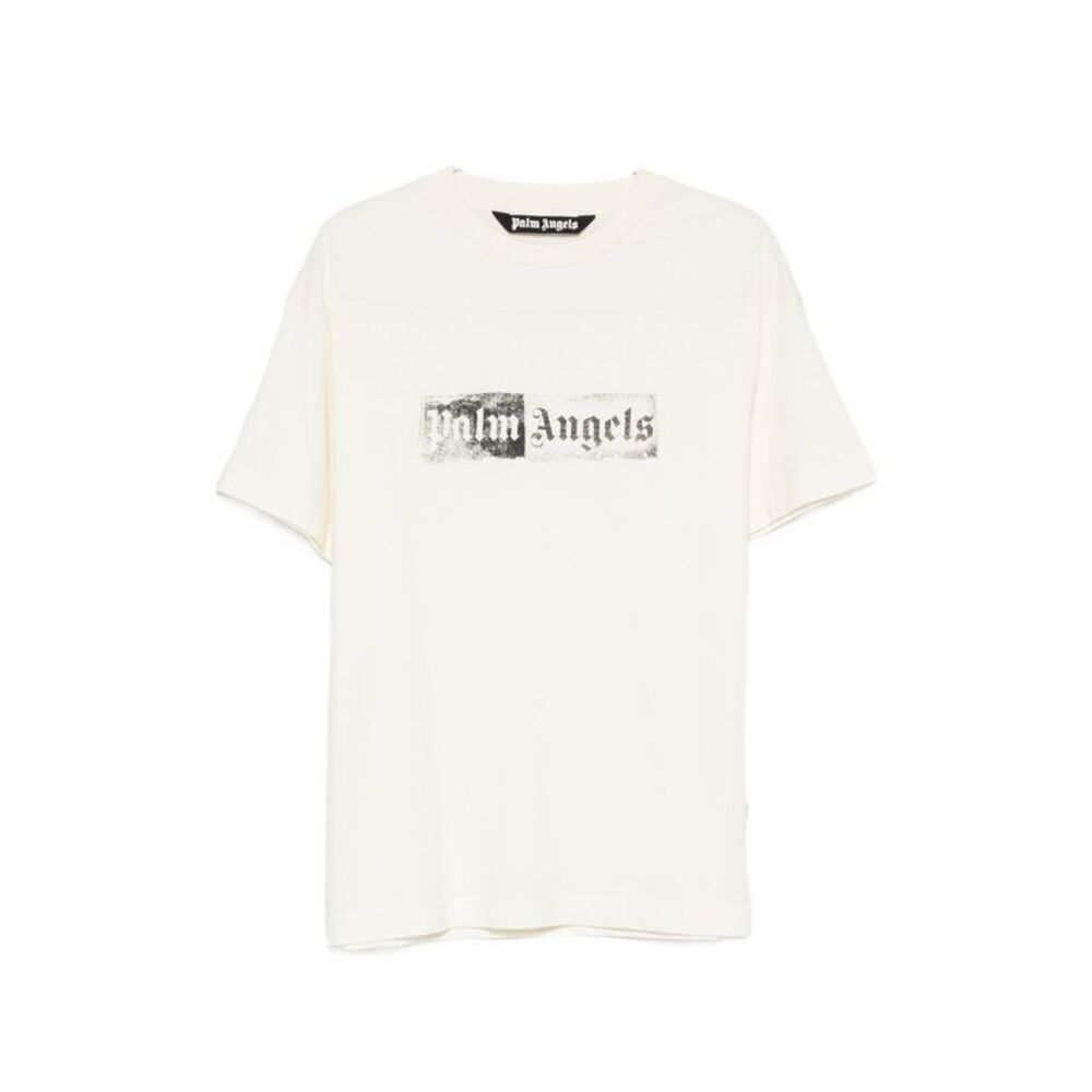 Palm Angels Men Stamp Logo Cotton T-Shirt